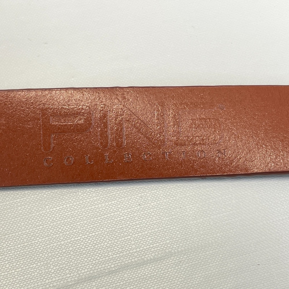 PING Brown Italian Leather Basketweave Belt Mens Size 38 Western Buckle - Picture 6 of 11